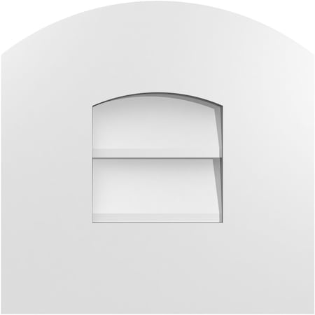 Ekena Millwork Arch Top Surface Mount PVC Gable Vent: Functional, w/ 3-1/2"W x 1"P Standard Frame, 12"W x 12"H GVPAR12X1201SF